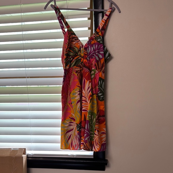 Anthropologie Orange and Red Asymmetrical Midi Dress - Picture 1 of 4